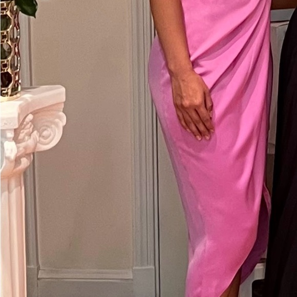 ASOS Draped Midi Dress in Light Pink - Picture 6 of 7